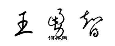 梁錦英王勇智草書個性簽名怎么寫