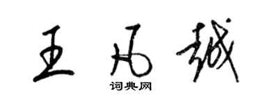 梁錦英王凡越草書個性簽名怎么寫