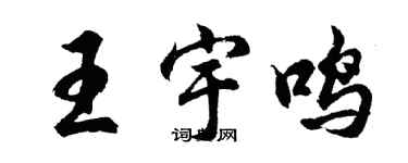 胡問遂王宇鳴行書個性簽名怎么寫