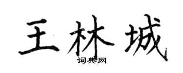 何伯昌王林城楷書個性簽名怎么寫