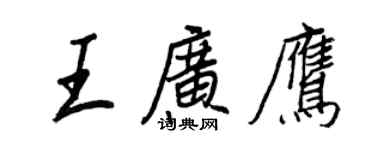 王正良王廣鷹行書個性簽名怎么寫