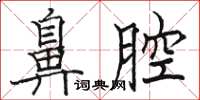 駱恆光鼻腔楷書怎么寫