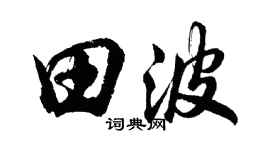 胡問遂田波行書個性簽名怎么寫