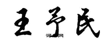 胡問遂王予民行書個性簽名怎么寫