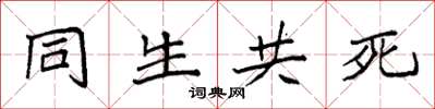 袁強同生共死楷書怎么寫