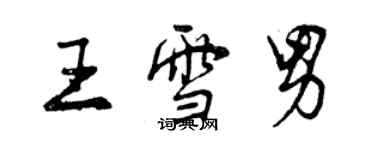 曾慶福王雪男行書個性簽名怎么寫