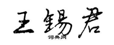 曾慶福王錫君行書個性簽名怎么寫