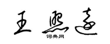 梁錦英王照遠草書個性簽名怎么寫