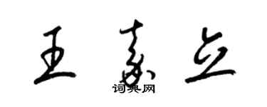 梁錦英王嘉立草書個性簽名怎么寫