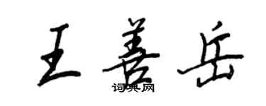 王正良王善岳行書個性簽名怎么寫