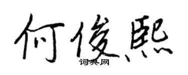 王正良何俊熙行書個性簽名怎么寫