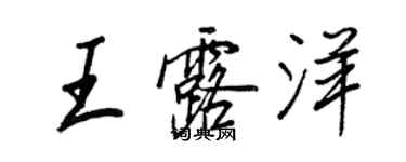 王正良王露洋行書個性簽名怎么寫