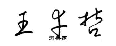 梁錦英王幸哲草書個性簽名怎么寫