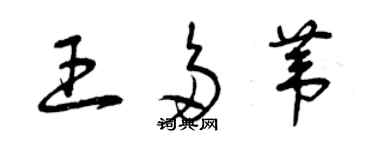 曾慶福王多葦草書個性簽名怎么寫