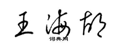 梁錦英王海胡草書個性簽名怎么寫