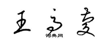 梁錦英王高慶草書個性簽名怎么寫