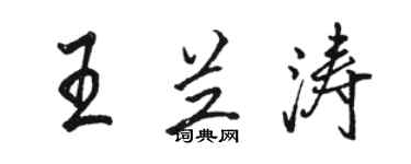 駱恆光王蘭濤行書個性簽名怎么寫