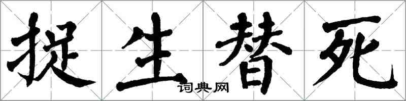 翁闓運捉生替死楷書怎么寫