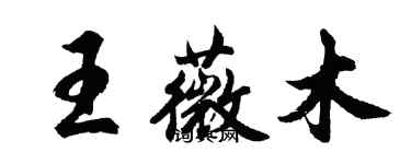 胡問遂王薇木行書個性簽名怎么寫