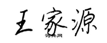 王正良王家源行書個性簽名怎么寫