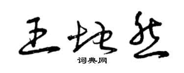 曾慶福王地然草書個性簽名怎么寫