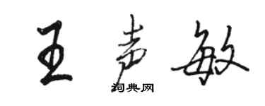 駱恆光王聲敏行書個性簽名怎么寫