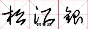 朱錫榮松江銀草書怎么寫