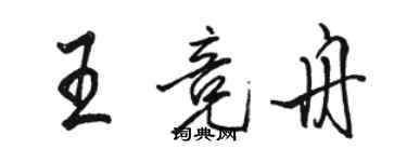 駱恆光王競舟行書個性簽名怎么寫