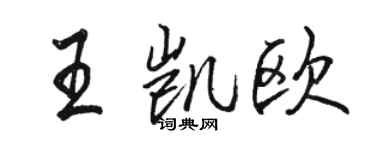駱恆光王凱歐行書個性簽名怎么寫