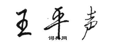 駱恆光王平聲行書個性簽名怎么寫