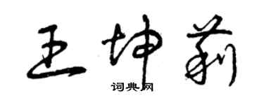 曾慶福王坤莉草書個性簽名怎么寫