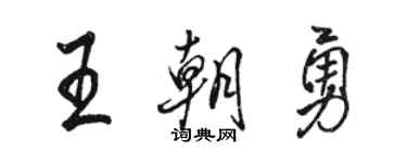 駱恆光王朝勇行書個性簽名怎么寫
