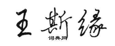 駱恆光王斯緣行書個性簽名怎么寫