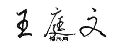 駱恆光王庭文行書個性簽名怎么寫