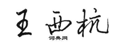 駱恆光王西杭行書個性簽名怎么寫