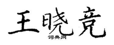 丁謙王曉競楷書個性簽名怎么寫