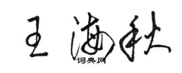 駱恆光王海秋草書個性簽名怎么寫