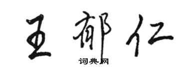 駱恆光王郁仁行書個性簽名怎么寫