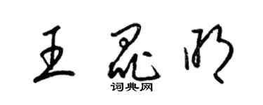 梁錦英王昆明草書個性簽名怎么寫