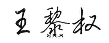 駱恆光王黎權行書個性簽名怎么寫
