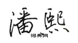 駱恆光潘熙行書個性簽名怎么寫