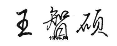 駱恆光王智碩行書個性簽名怎么寫