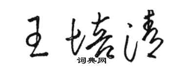 駱恆光王培清草書個性簽名怎么寫