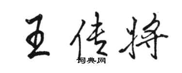 駱恆光王傳將行書個性簽名怎么寫