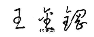駱恆光王金鋼草書個性簽名怎么寫