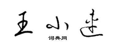 梁錦英王小連草書個性簽名怎么寫