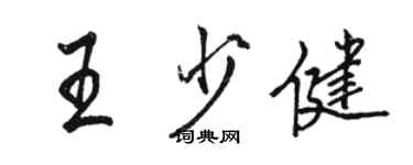 駱恆光王少健行書個性簽名怎么寫