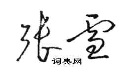 駱恆光張雪草書個性簽名怎么寫