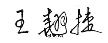 駱恆光王翹捷草書個性簽名怎么寫