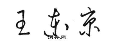 駱恆光王東京草書個性簽名怎么寫